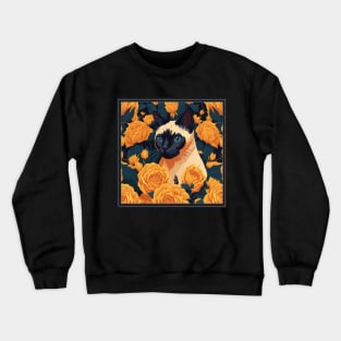 Siamese cat. Style vector (yellow version 2 Siamese cat) Crewneck Sweatshirt